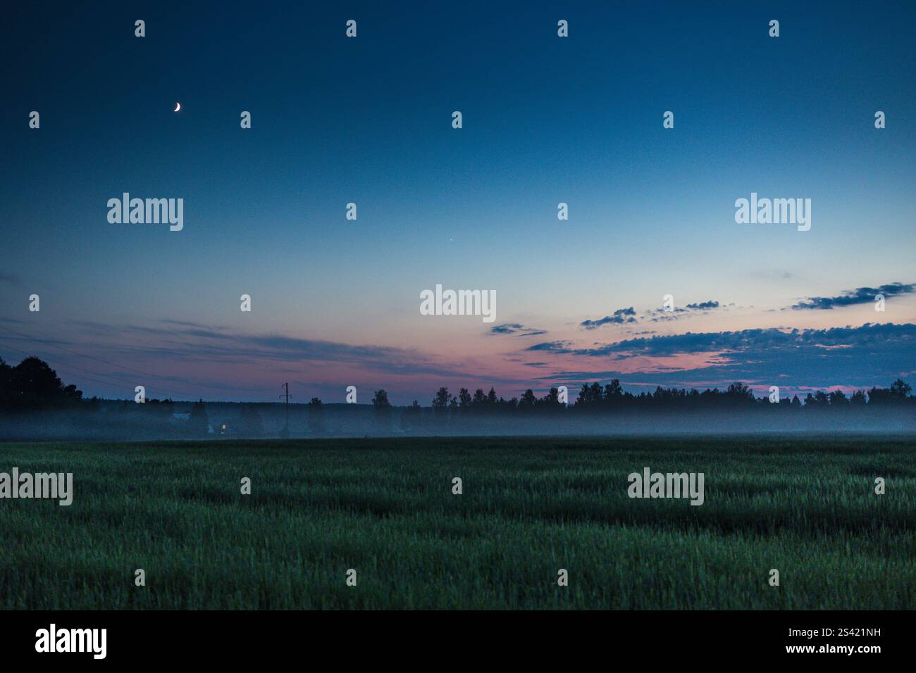 Field fog moon hi-res stock photography and images - Alamy