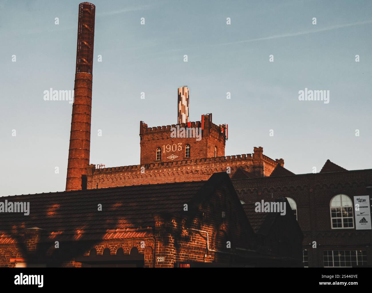 Roubaix, France - September 15, 2023 - The chimney of the industrial ...