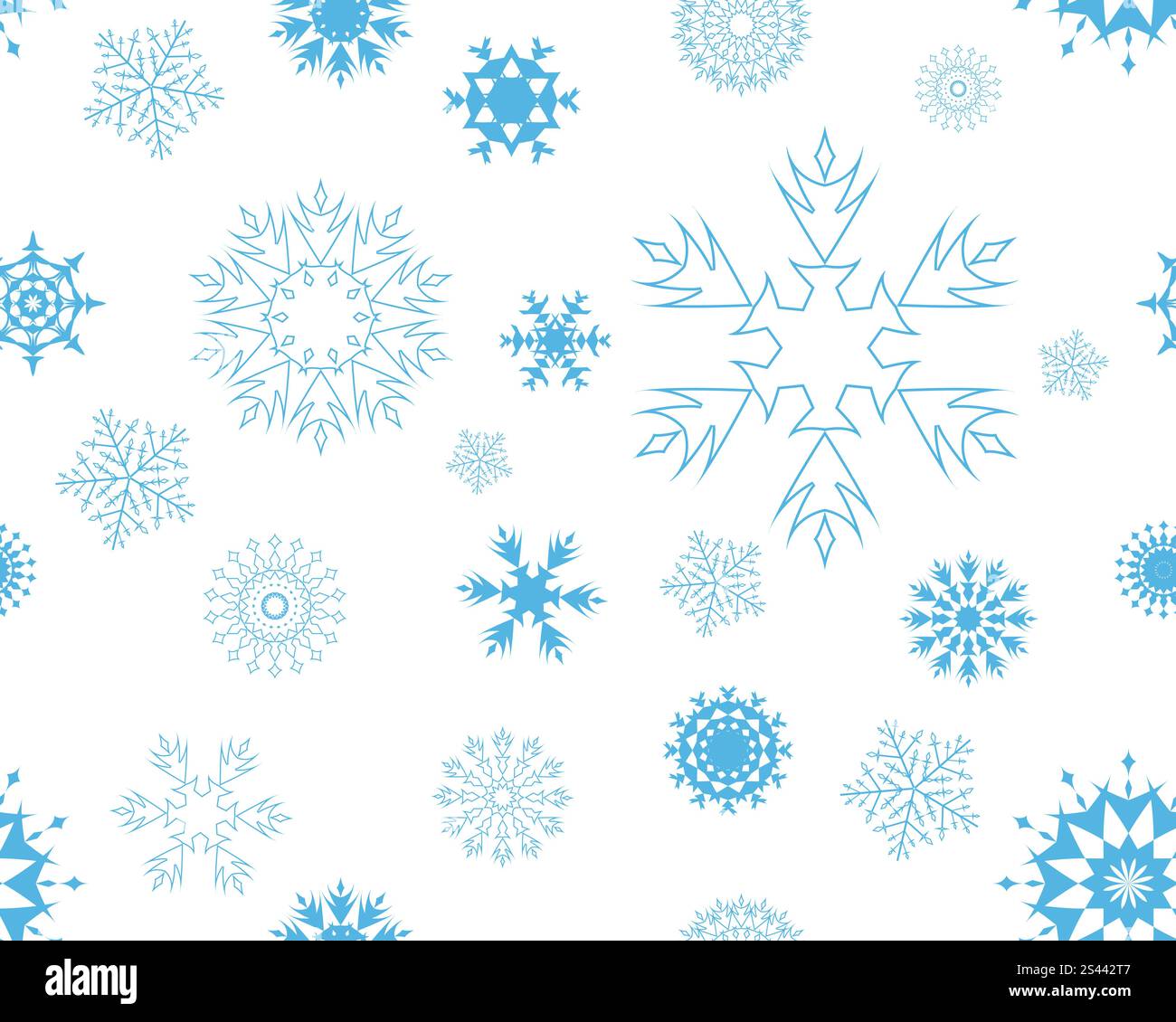 seamless vector snowflakes background in different shapes Stock Vector ...