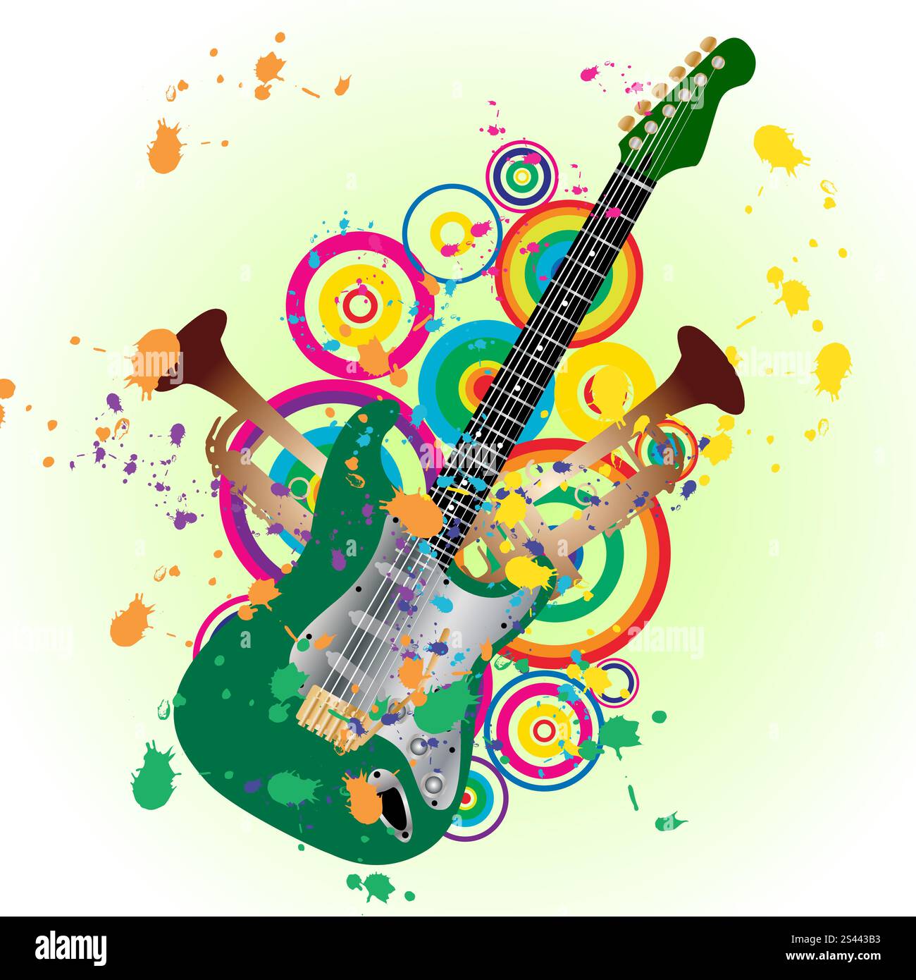 Grunge vector music background for design use Stock Vector