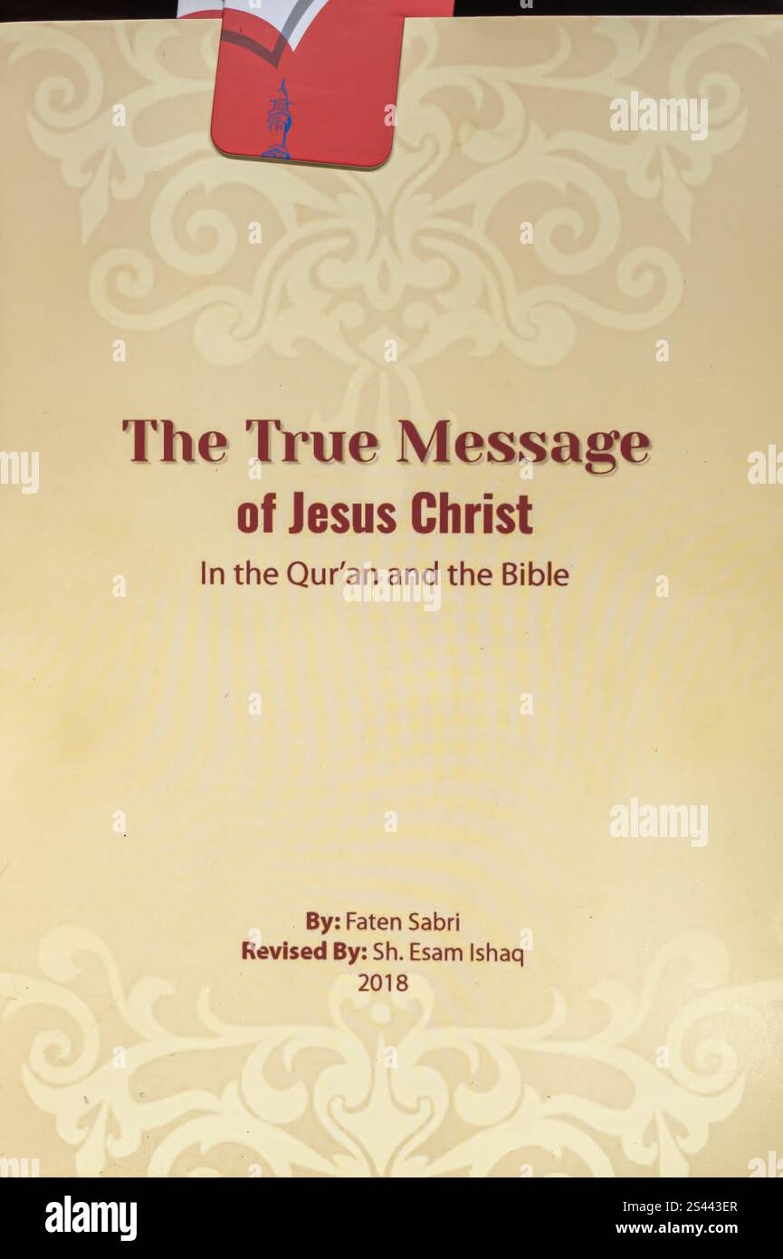 The True Message of Jesus Christ. In the quran and bible. Faten Sabri. 2018 Stock Photo