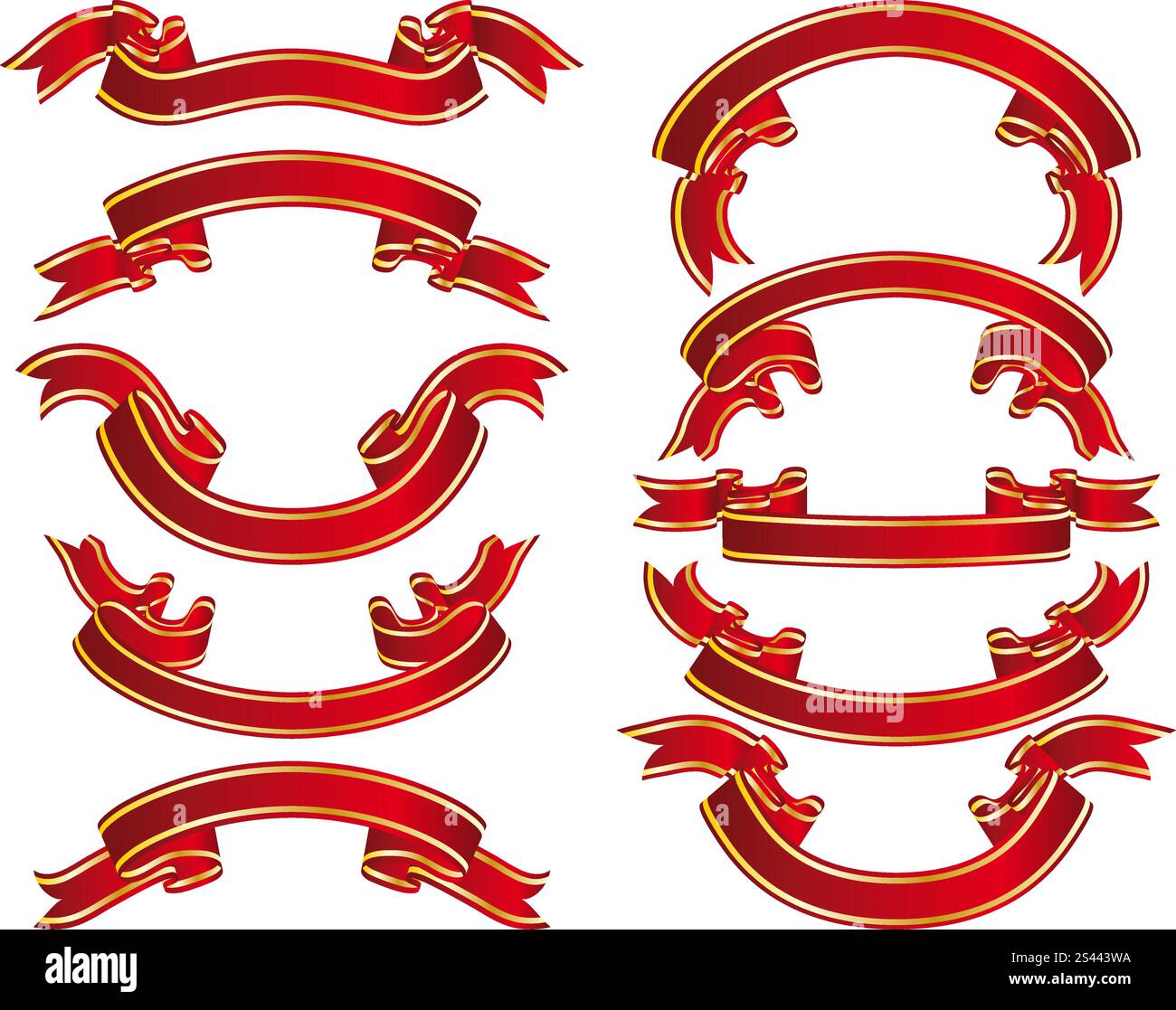 Set of different vector ribbons on white background Stock Vector Image ...