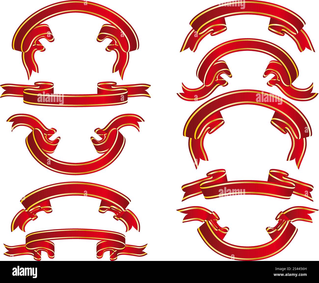Set of different vector ribbons on white background Stock Vector Image ...