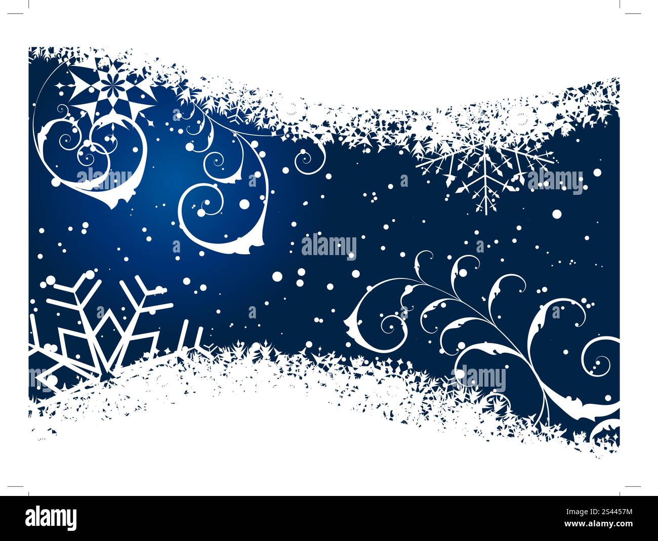 Abstract winter background with snowflakes frame. Vector illustration ...