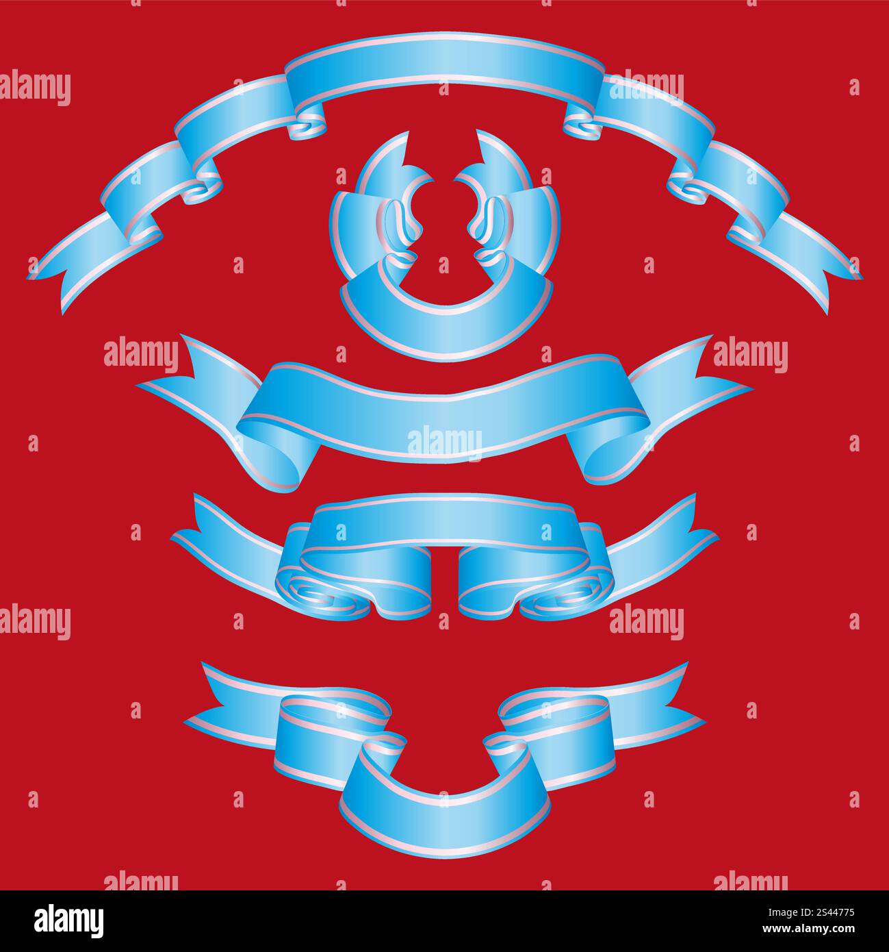Background Design Vector Ribbon Set of different vector ribbons on red background Stock Vector Image ...