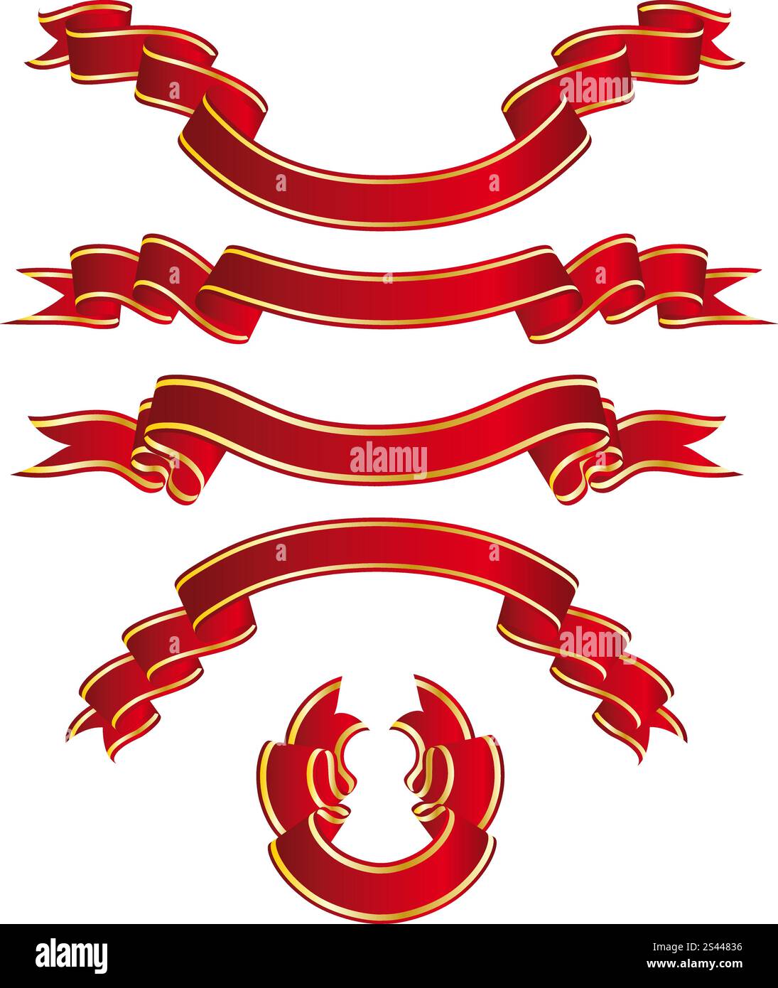 Red ribbons set. Collection of vector temlates Stock Vector Image & Art ...
