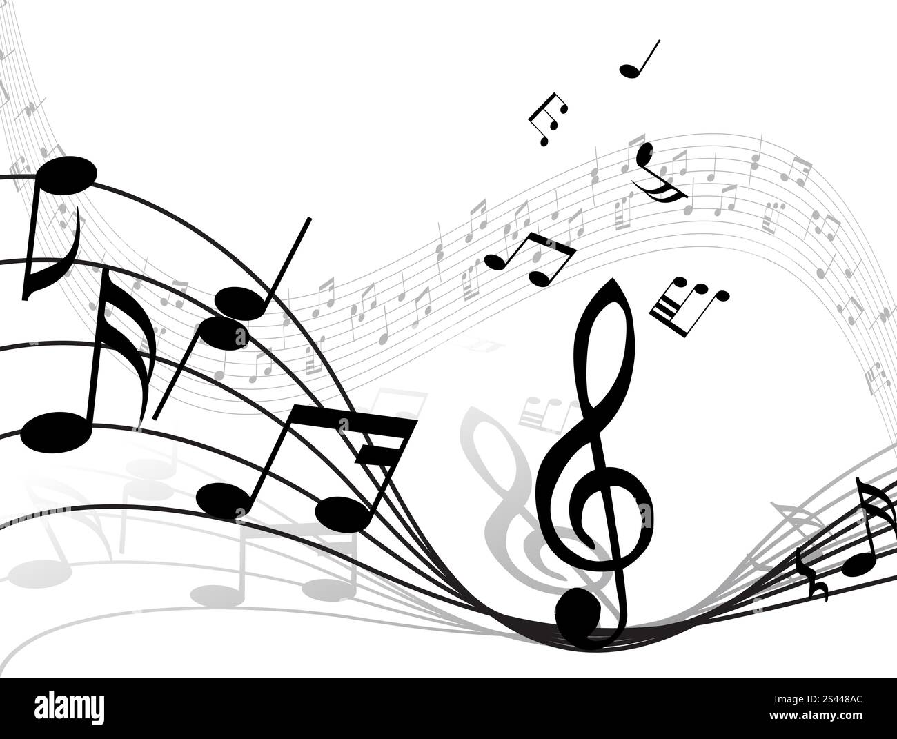 Musical note stuff  vector backgrounds with notes and lines Stock Vector