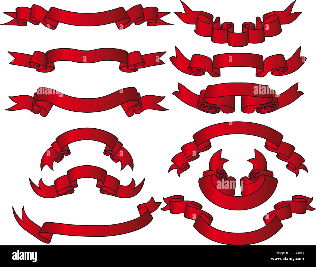 Set of different vector ribbons on white background Stock Vector Image ...