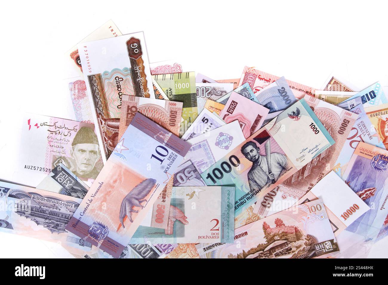 world banknote collection as very nice financial background Stock Photo ...