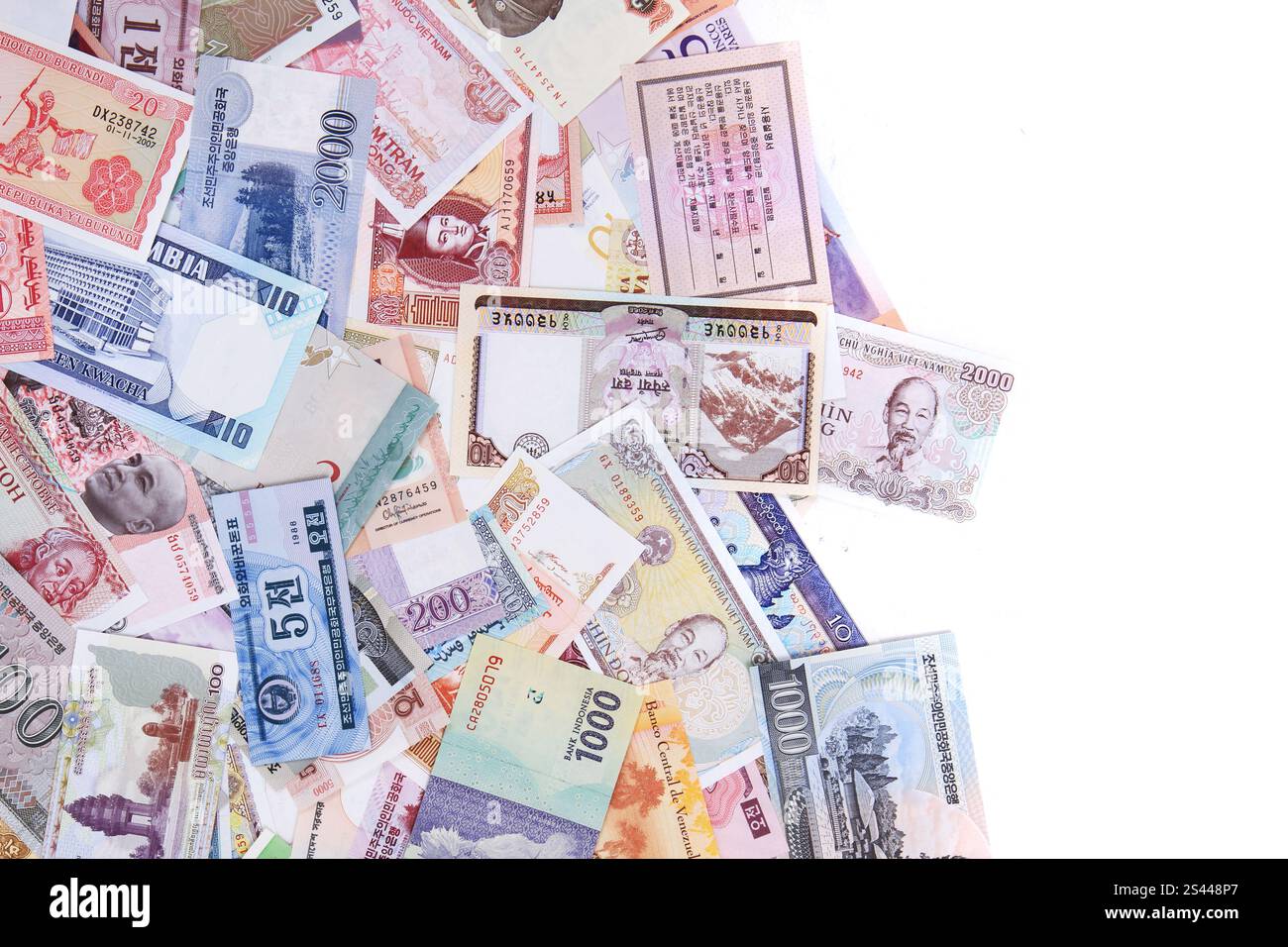 world banknote collection as very nice financial background Stock Photo ...