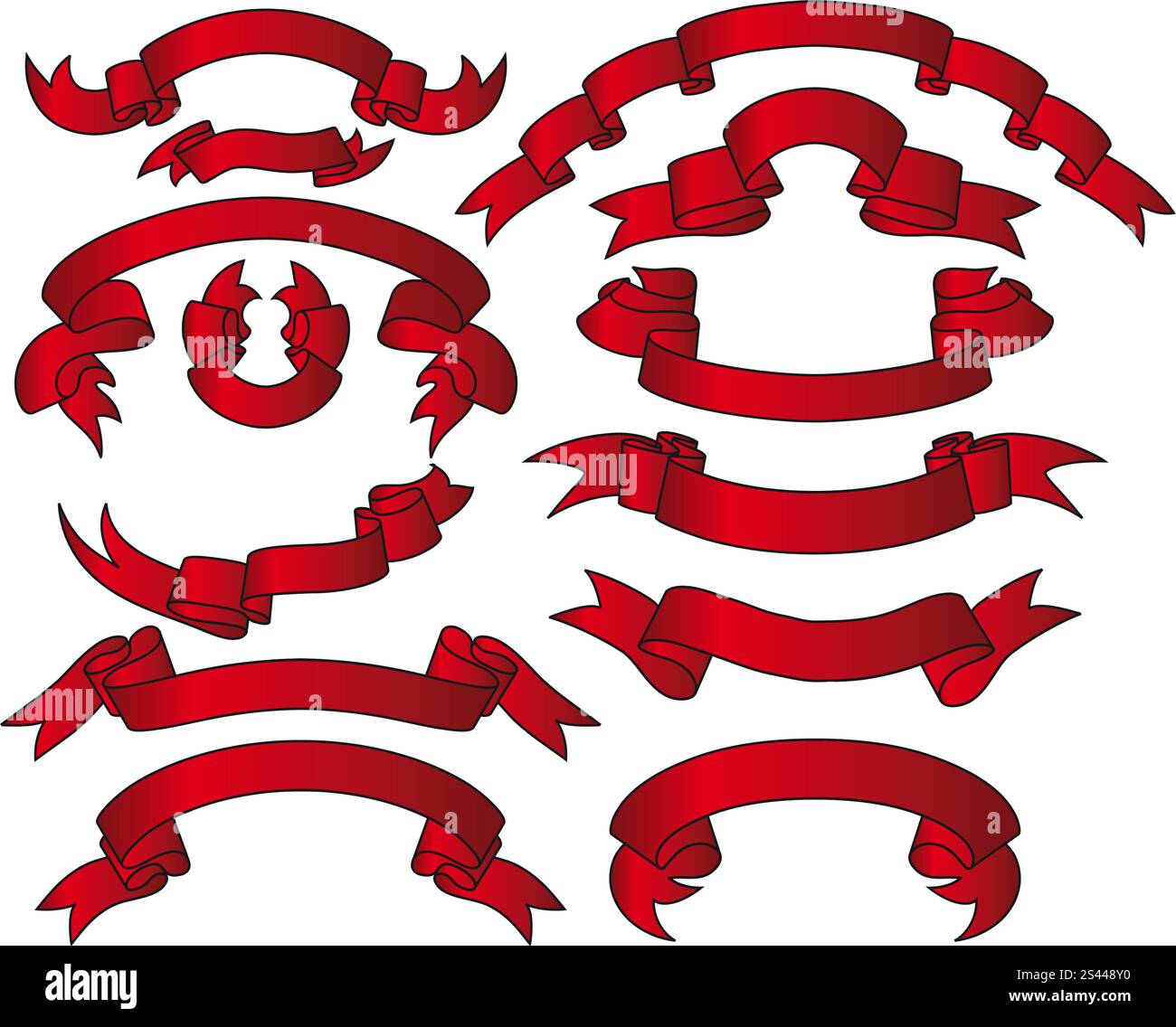 Set of different vector ribbons on white background Stock Vector Image ...