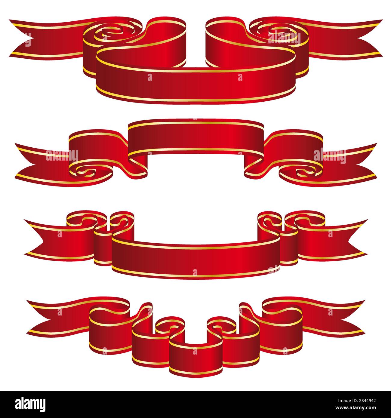 Set of different vector ribbons on white background Stock Vector Image ...