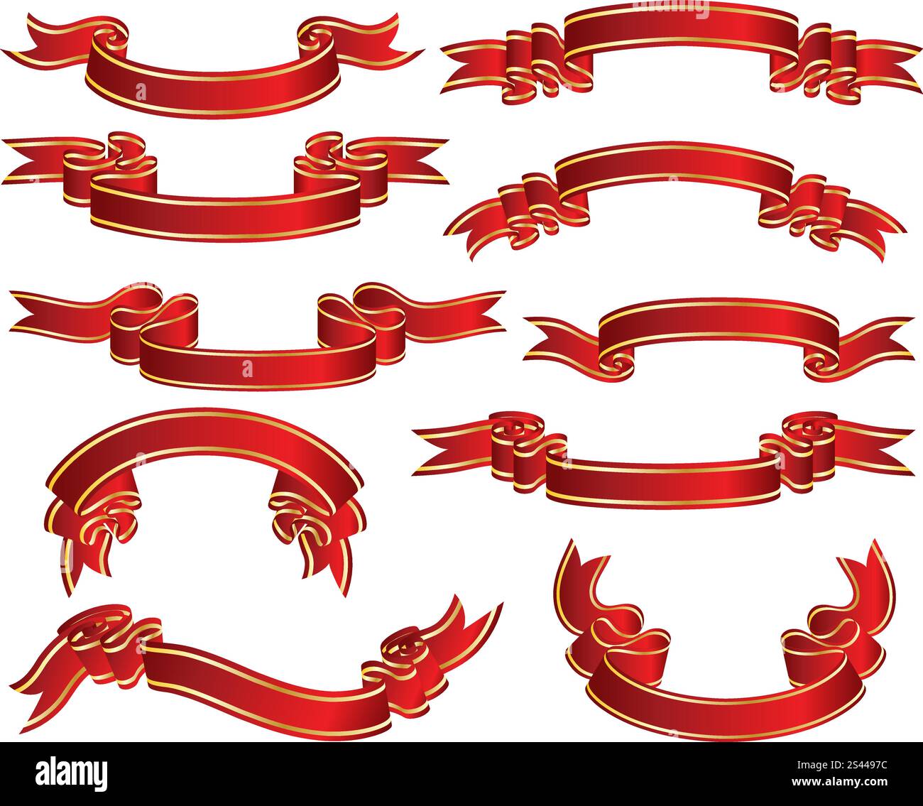Titel Red Ribbon Red ribbons set. Collection of vector temlates Stock Vector Image & Art ...
