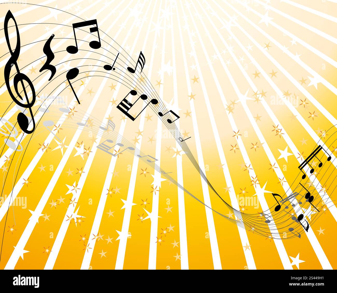 Musical note staff on the red background Stock Vector