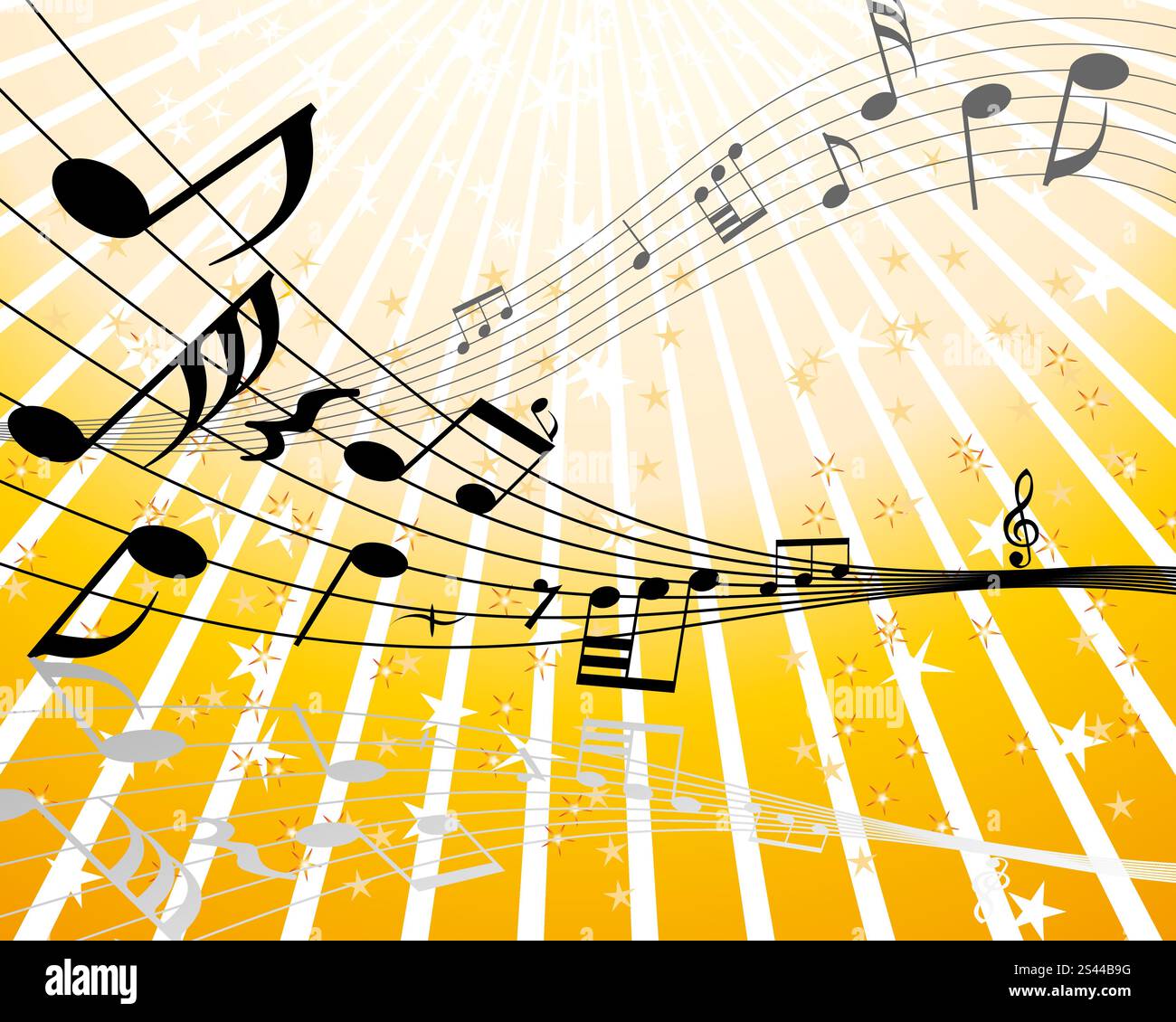 Musical note staff on the red background Stock Vector