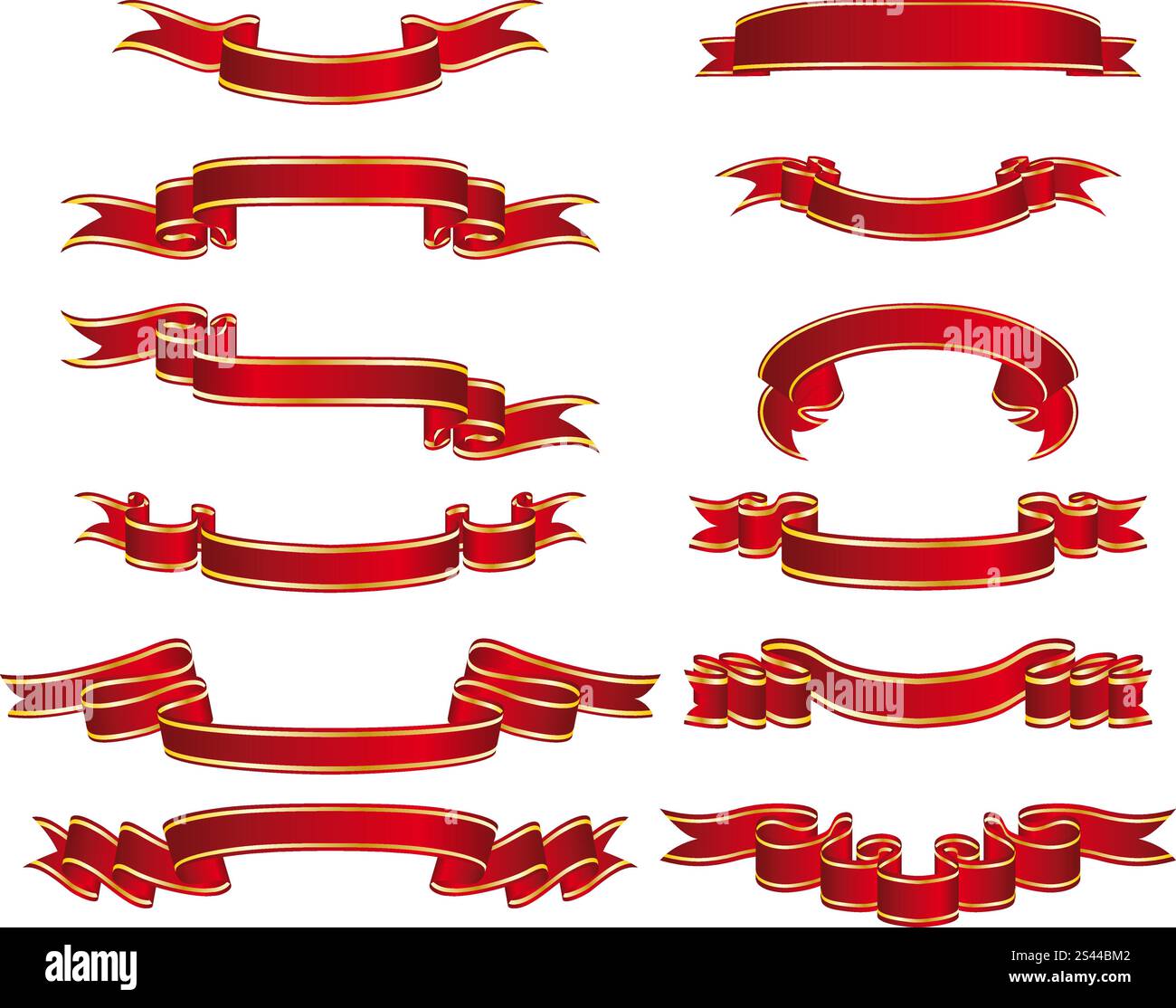 Set of different vector ribbons on white background Stock Vector Image ...