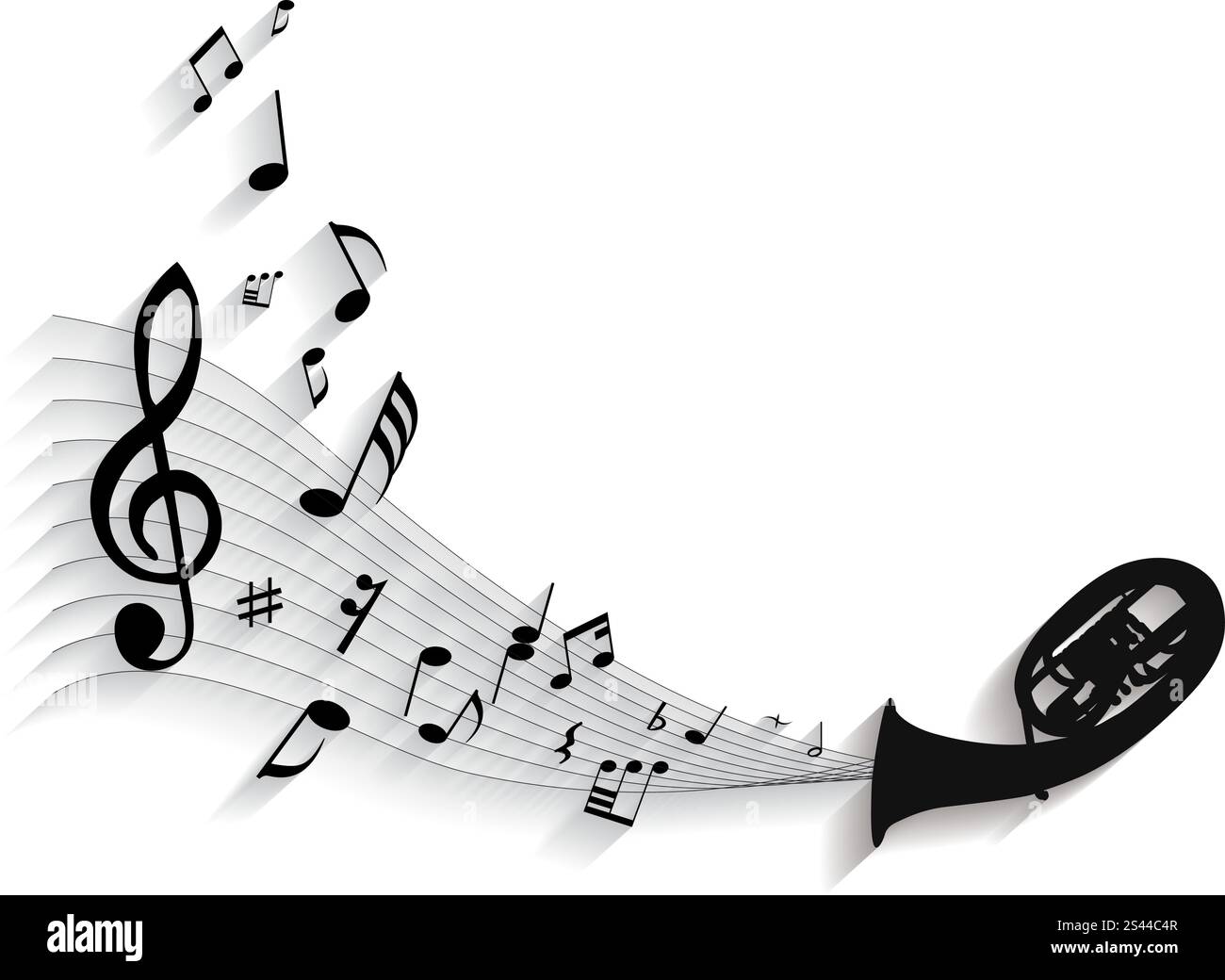 Vector musical notes staff background for design use Stock Vector