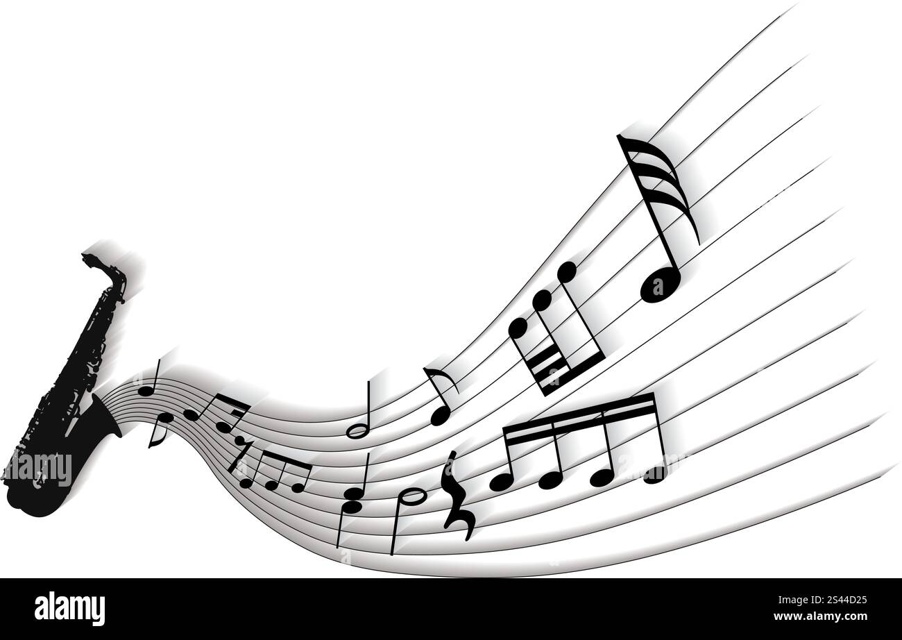 Vector musical notes staff background for design use Stock Vector