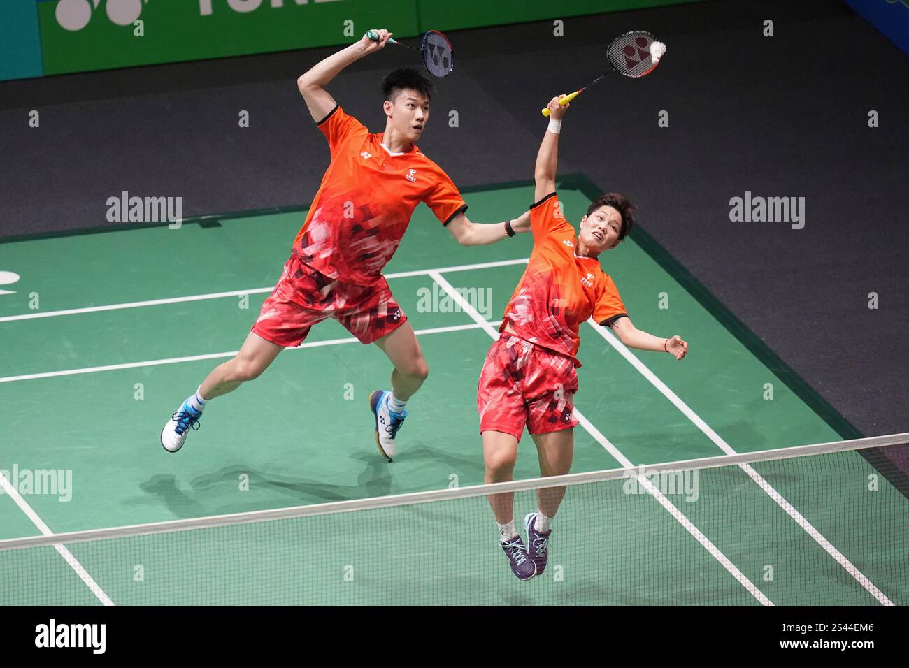 China's Feng Yan Zhe, back and Huang Dong Ping competes in mixed ...