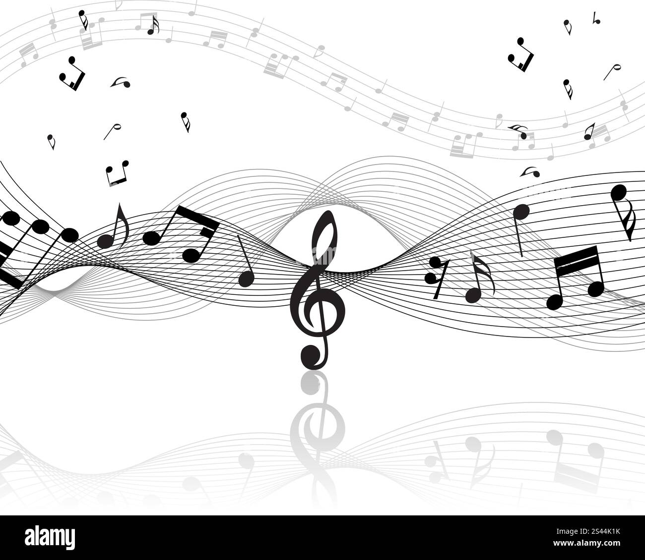Vector musical notes staff background for design use Stock Vector