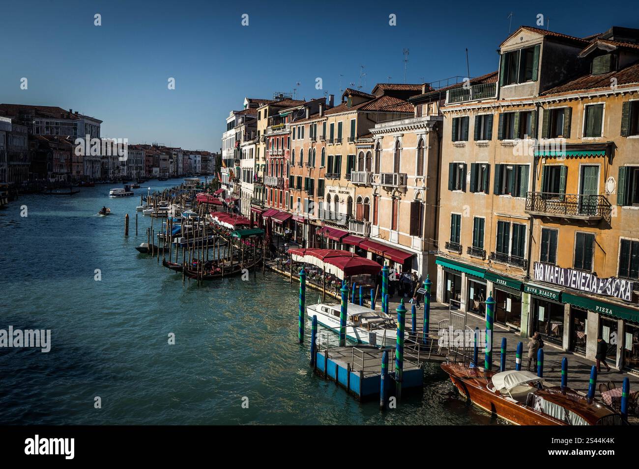 View of the Grand Canal in Venice from the Rialto Bridge Stock Photo ...