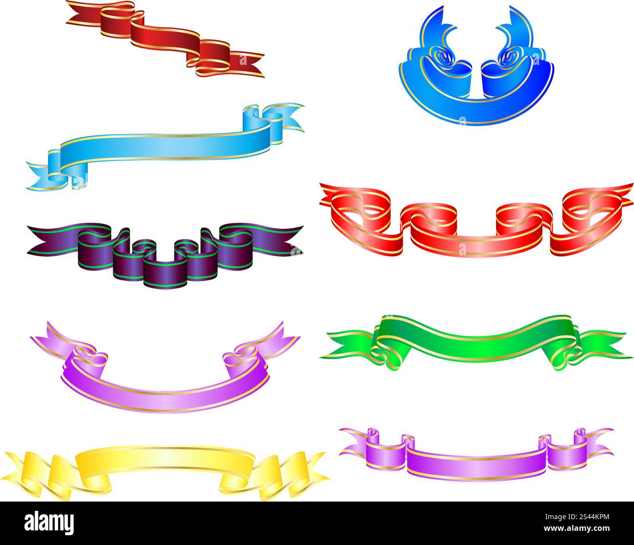 Set of different vector ribbons on white background Stock Vector Image ...
