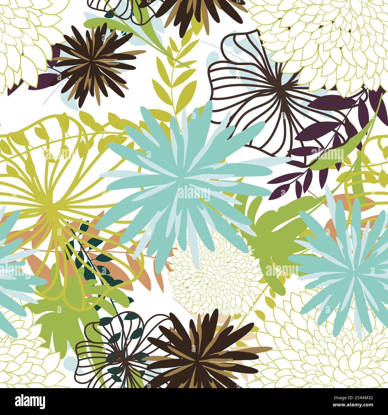 Seamless vector floral background. For easy making seamless pattern ...