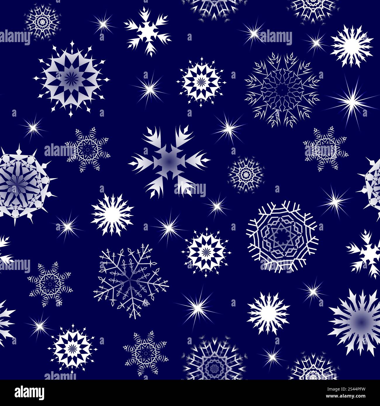 Seamless vector snowflakes background in different shapes Stock Vector ...