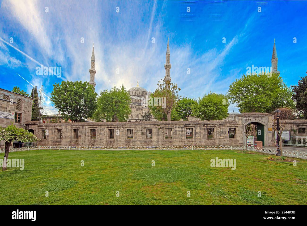 Exterior of Sultan Ahmed Mosque, also known as the Blue Mosque, in ...