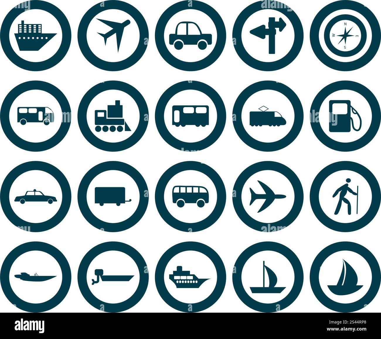 Transportation set of different vector web icons Stock Vector Image ...