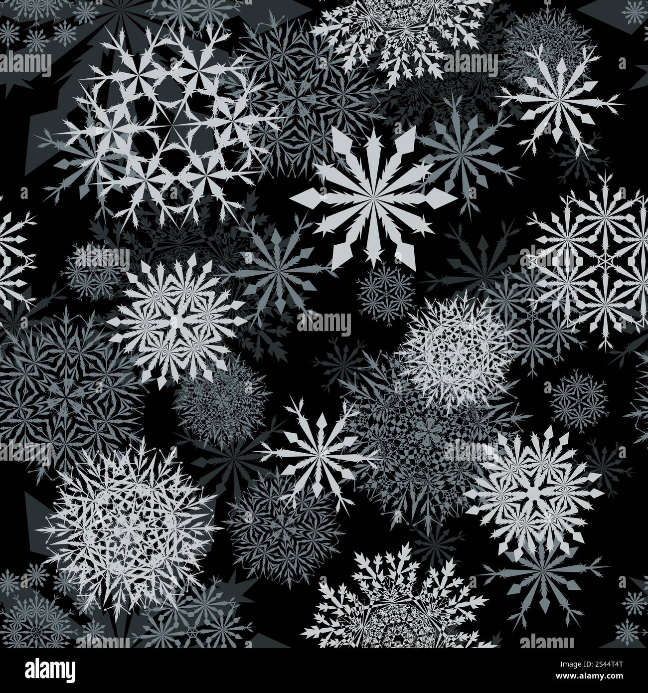 Seamless vector snowflakes background in different shapes Stock Vector ...