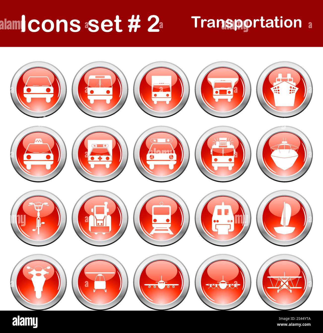 Transportation set of different vector web icons Stock Vector Image ...