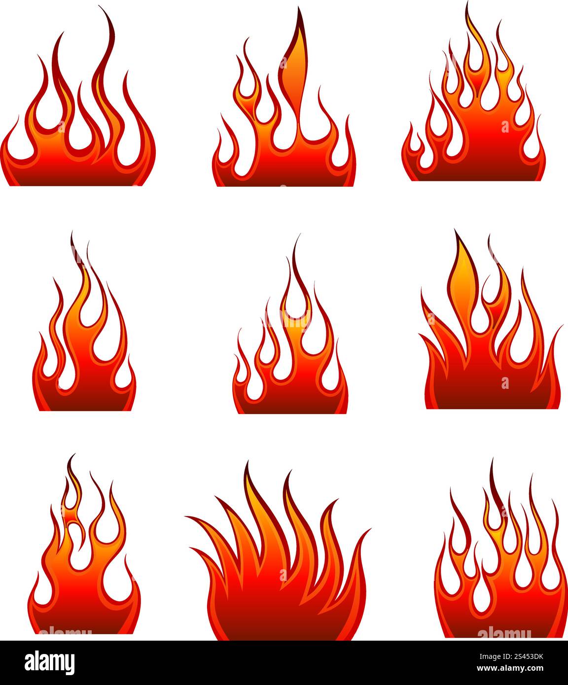 Set of fire vector icons for design use Stock Vector Image & Art - Alamy