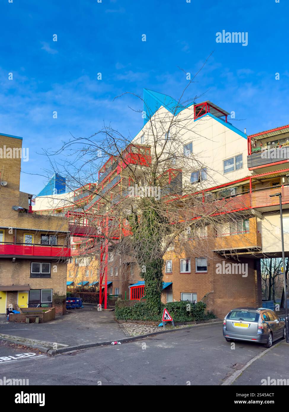 Byker Wall 1970s  housing development Newcastle upon Tyne Tyne & Wear UK by Ralph Erskine - Smartphone Captured Stock Image