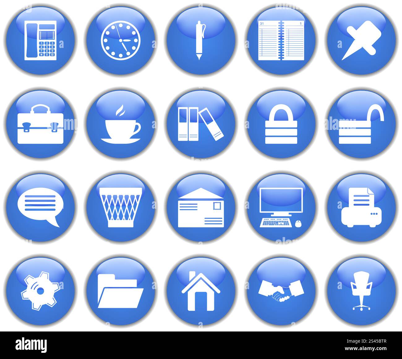 Business and office set of different vector web icons Stock Vector ...