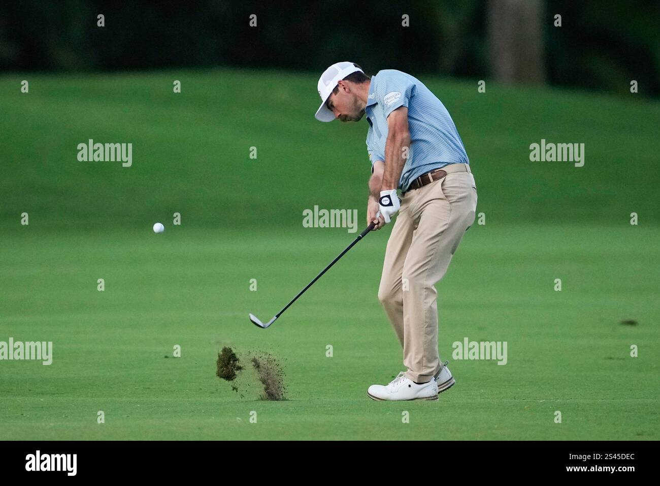 Chandler Phillips hits from the 10th fairway during the second round of