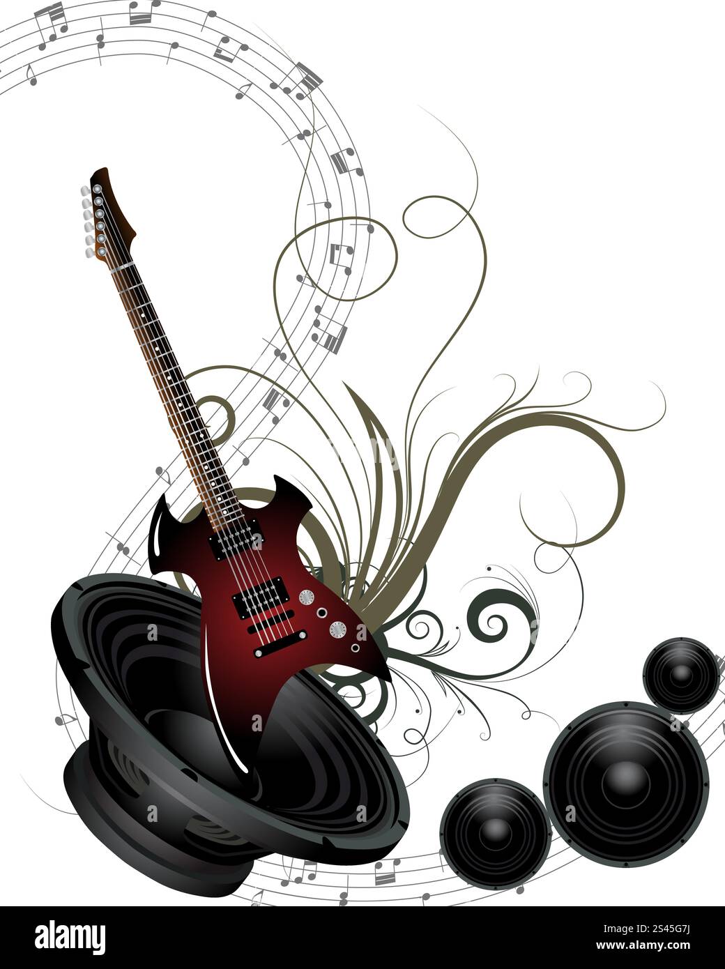 Musical grunge background. Vector illustration. Stock Vector