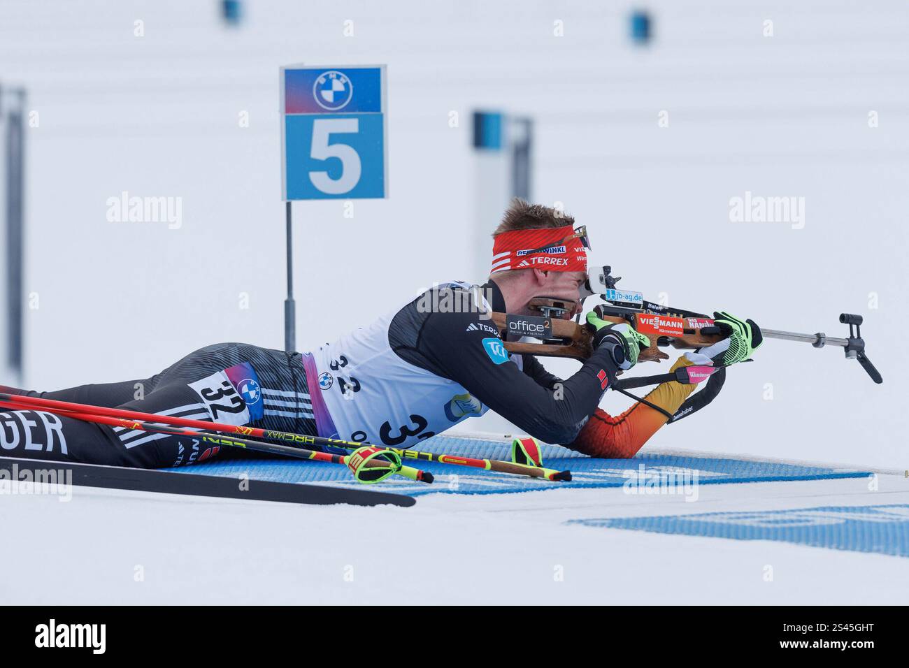 Johannes Kühn (GER, Deutschland) beim Liegendschießen, 10.01.2025
