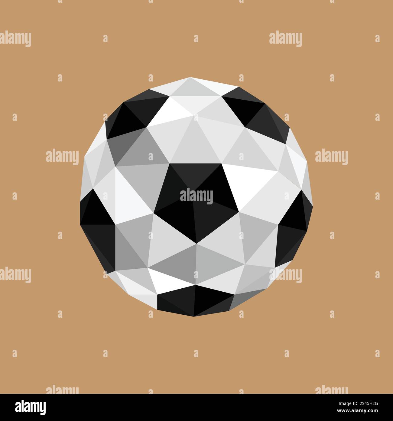 Illustration of abstract origami soccer ball on brown background Stock ...
