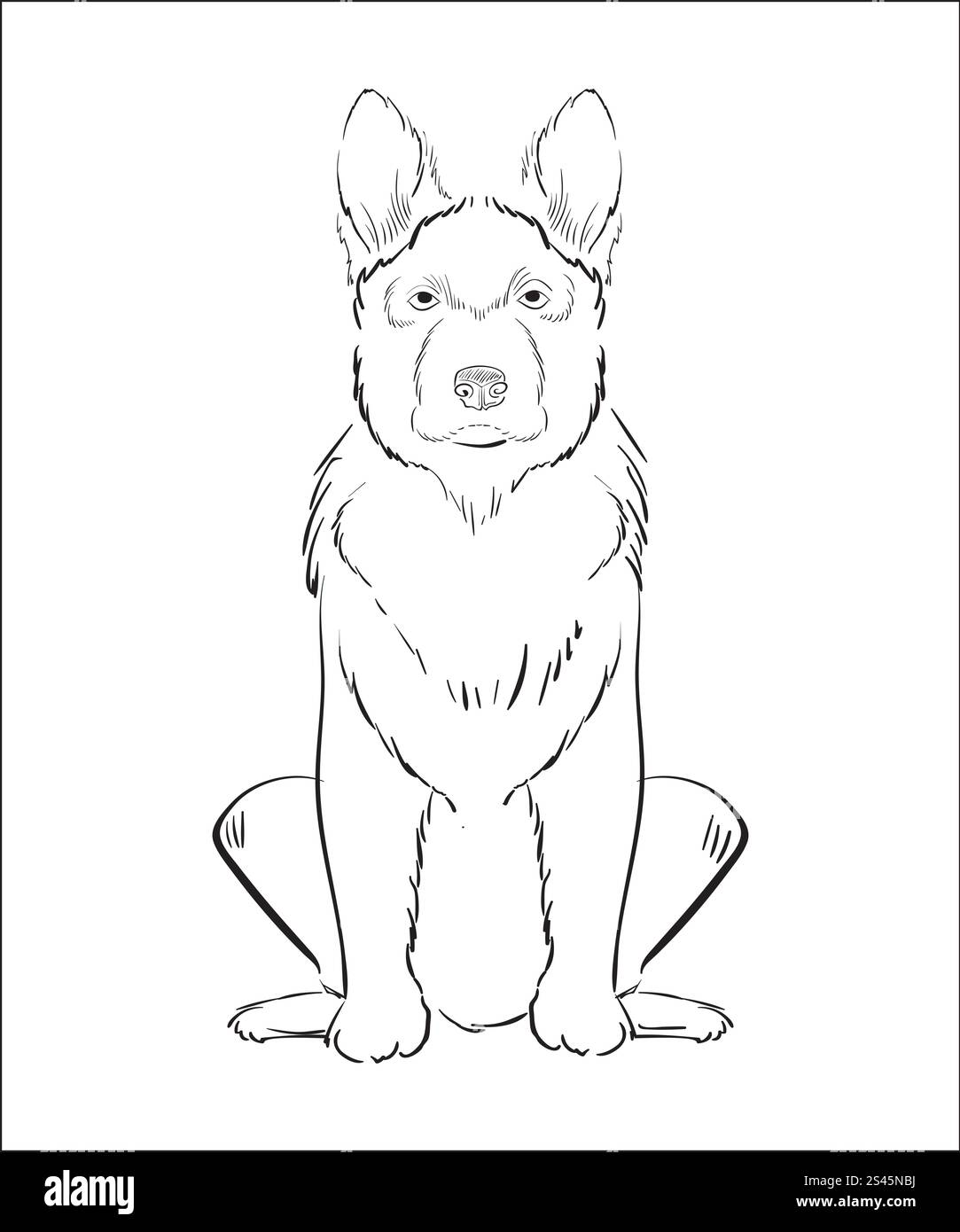 Illustration of hand drawn dog isolated on white background Stock ...