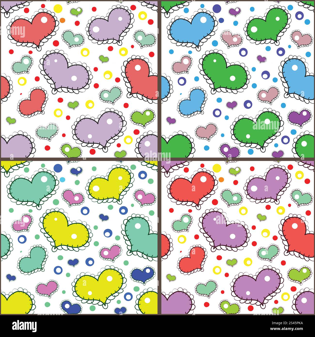 Seamless pattern with hand drawn hearts Stock Vector