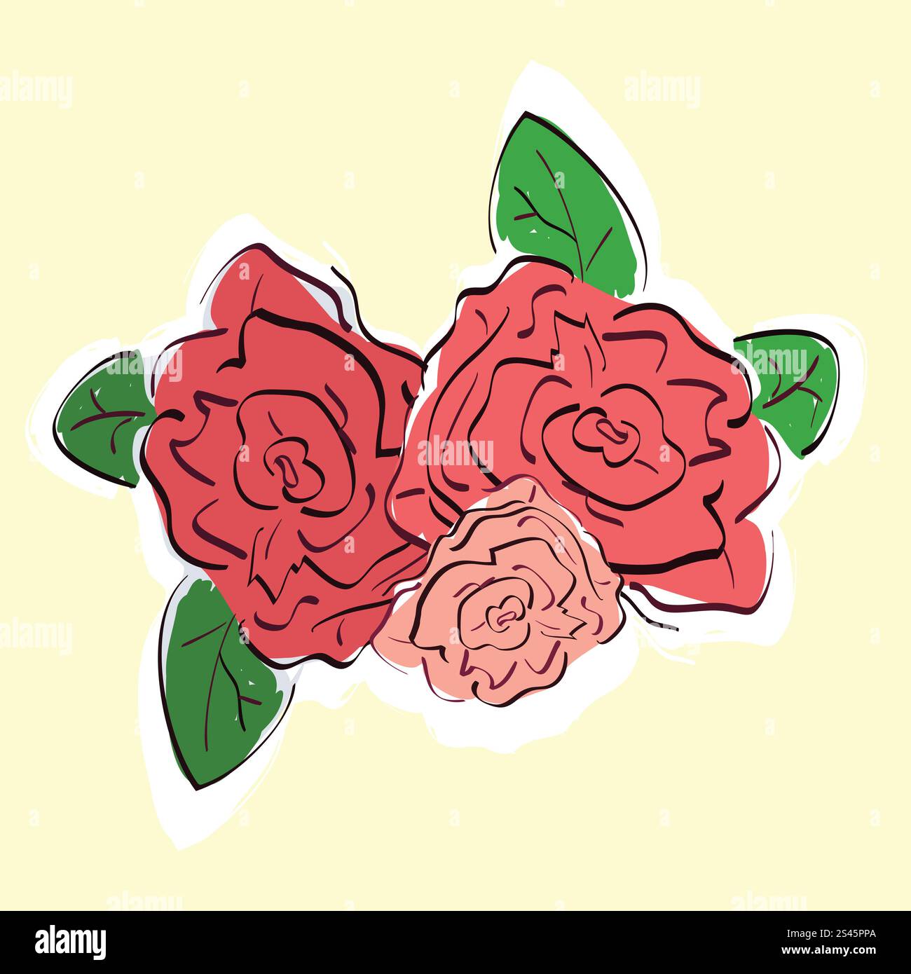 Illustration of hand drawn vintage roses Stock Vector Image & Art - Alamy