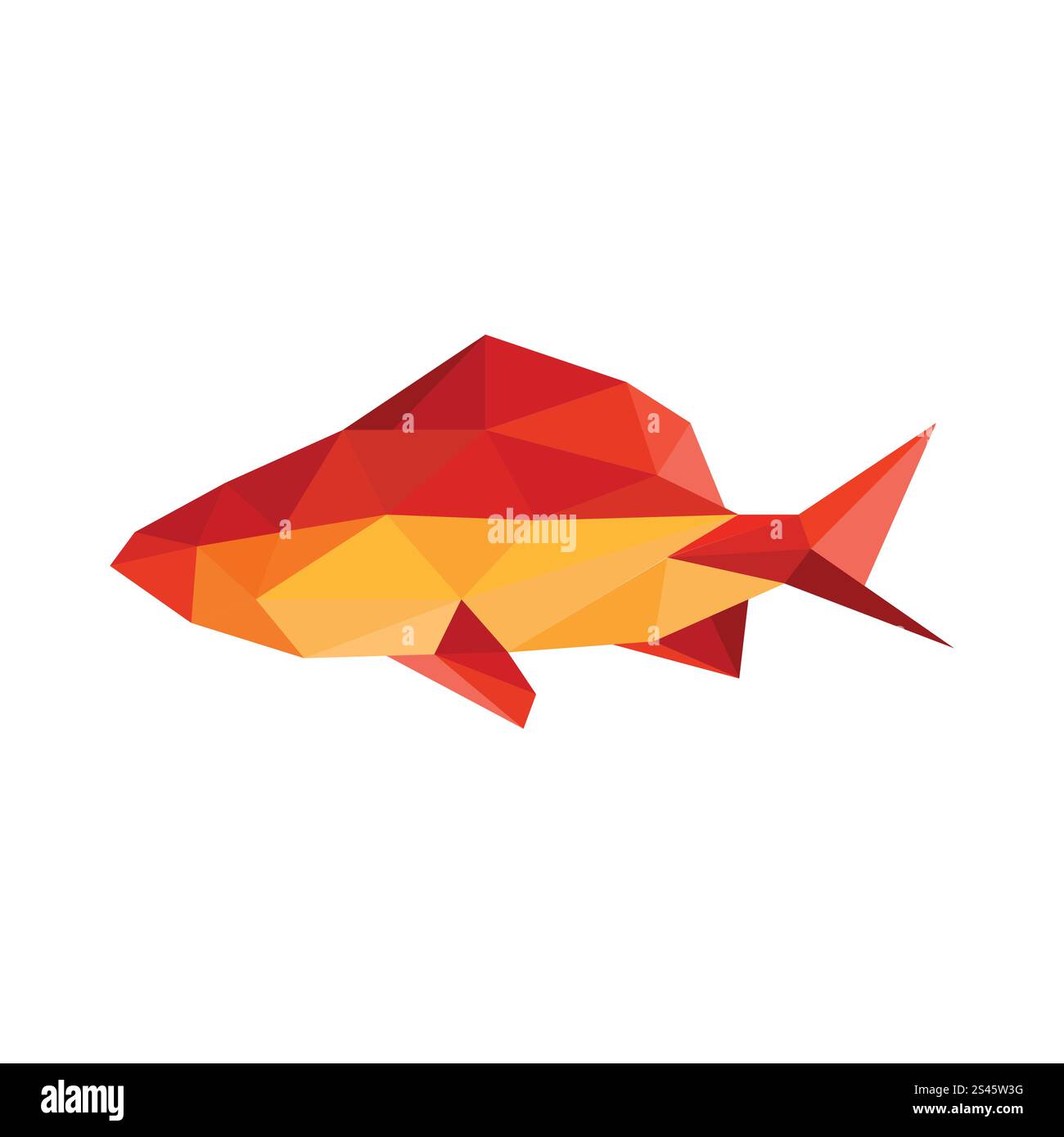 Illustration of abstract origami fish on white background Stock Vector ...