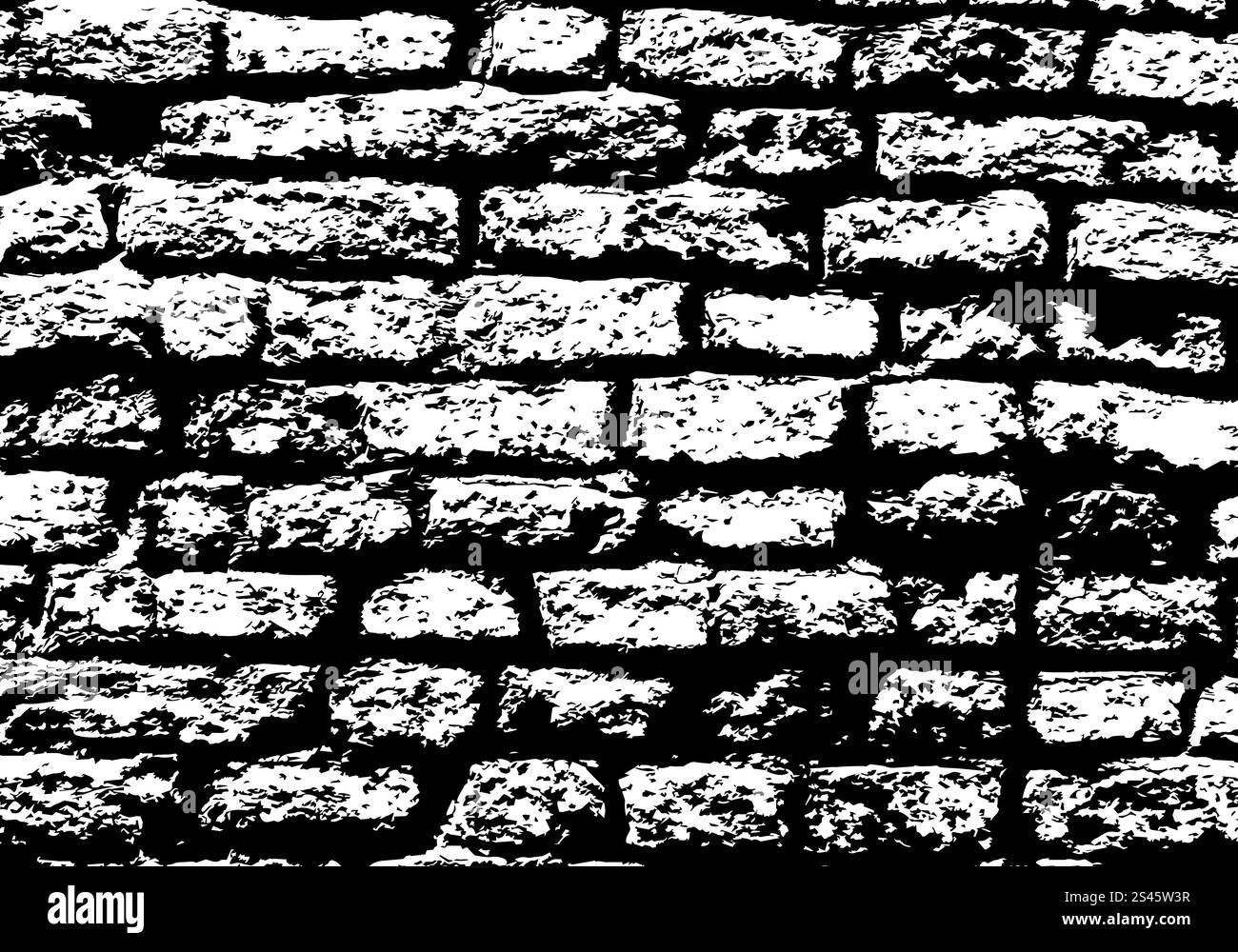 Grunge white and black brick wall background. Vector illustration Stock ...