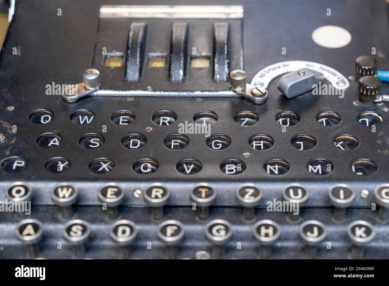German Enigma machine encryption device from World War II Stock Photo ...