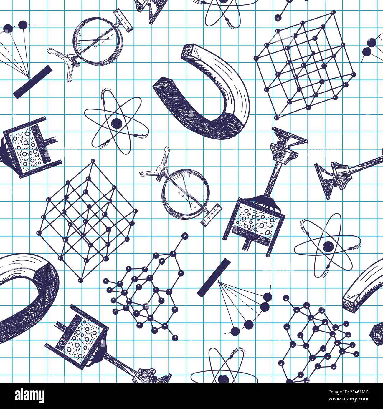 Back to school theme seamless background. Vector illustration. Stock Vector