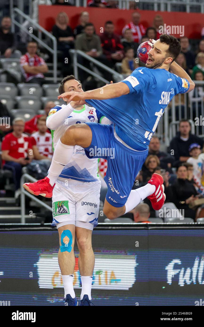 Zagreb, Croatia. 10th Jan, 2025. Zvonimir Srna of Croatia shoots during ...