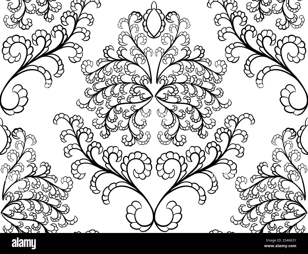 Damask seamless pattern. EPS 10 vector illustration without ...