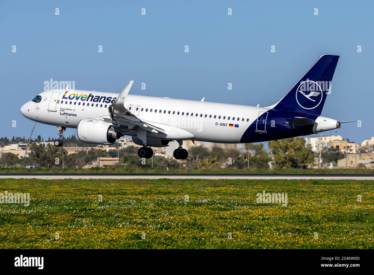 Lufthansa Airbus A320-271N (REG: D-AINY) with the LoveHansa titles