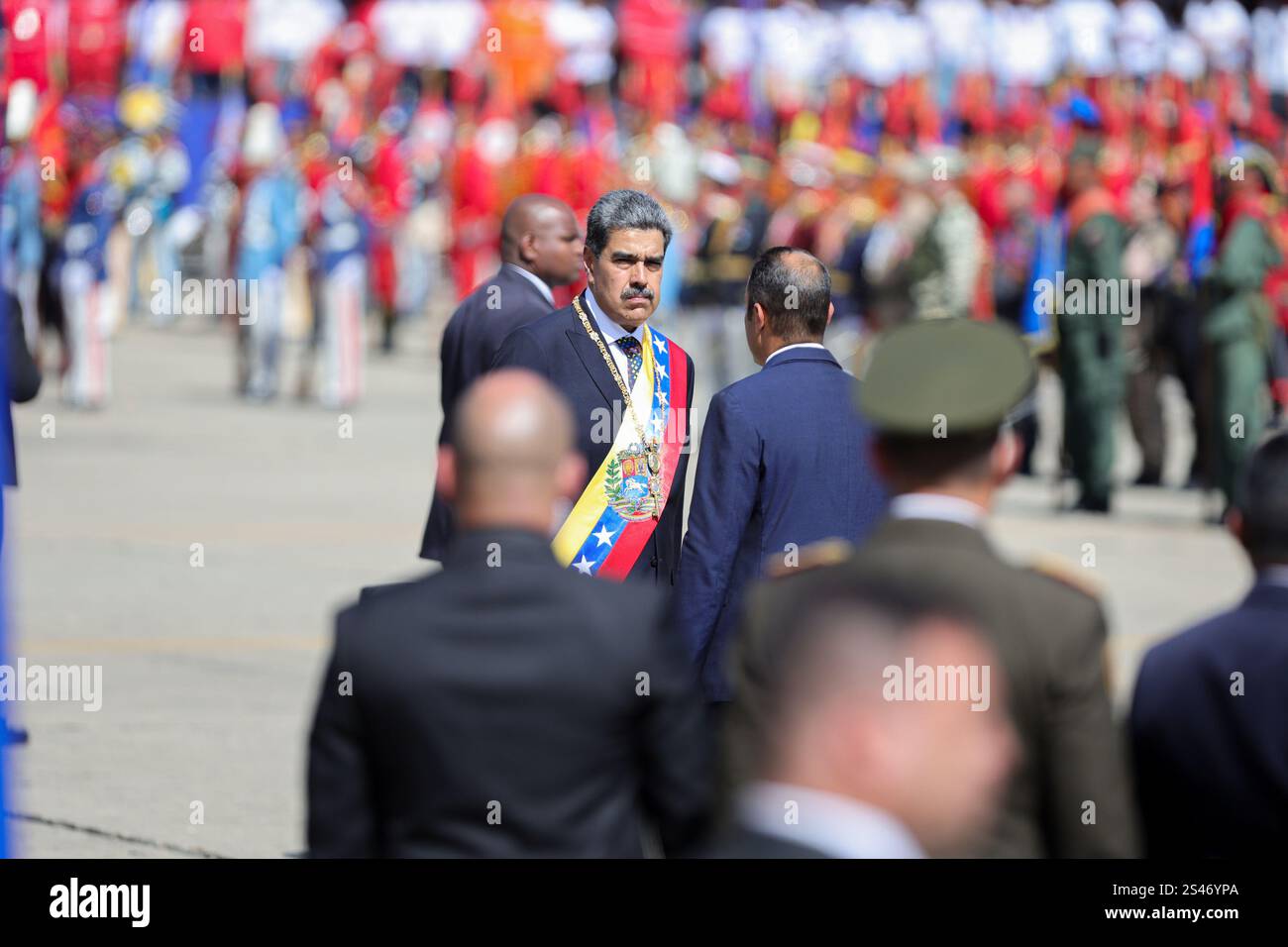 10 January 2025, Venezuela, Caracas Nicolas Maduro (M), President of